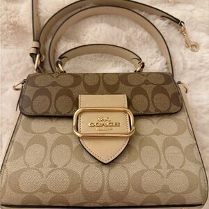 Coach Tan and Brown Signature Satchel